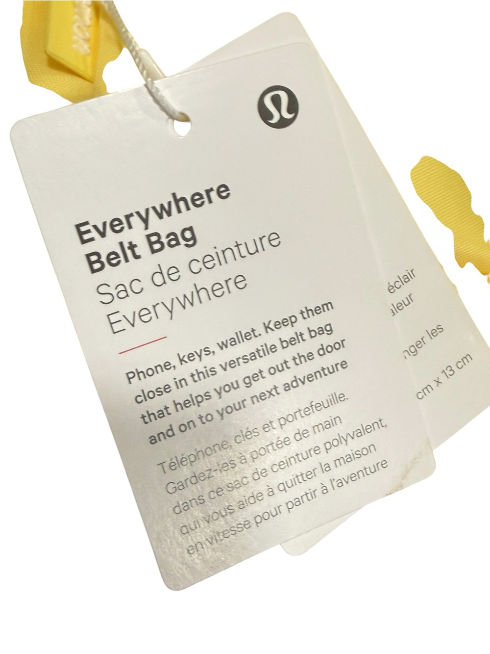 NWT Lululemon Everywhere Belt Bag Pouch Spry Yellow Travel Bag - Picture 4 of 9